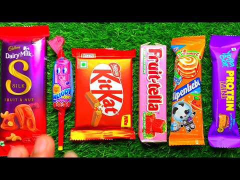 Satisfying Video Asmr Unboxing GIANT Sweets Chocolate and Rainbow Lollipops with Candy Cutting Asmr