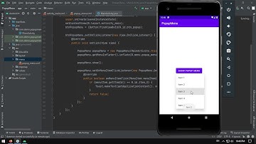 Show Popup menu items in android studio programmatically