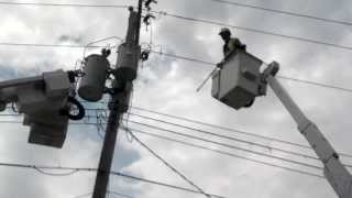 Loud Explosion Blown Fuse Transformer Bank Chamberlain Sd