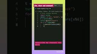 Celebrity Best Rainbow design using python| @pythonworld8443| #best #rainbow #shorts #trending #python #turtle Net Worth