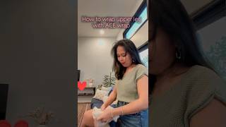 How to wrap upper leg with ACE wrap after surgery 🙏🏼❤️‍🩹 #wrap #compression #recovery #surgery