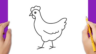 How to draw a hen / How to draw a chicken