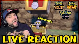 GIMMIGHOUL LIVE REACTION! (New Ghost Pokémon Reveal \& Gameplay for Pokémon Scarlet \& Violet)
