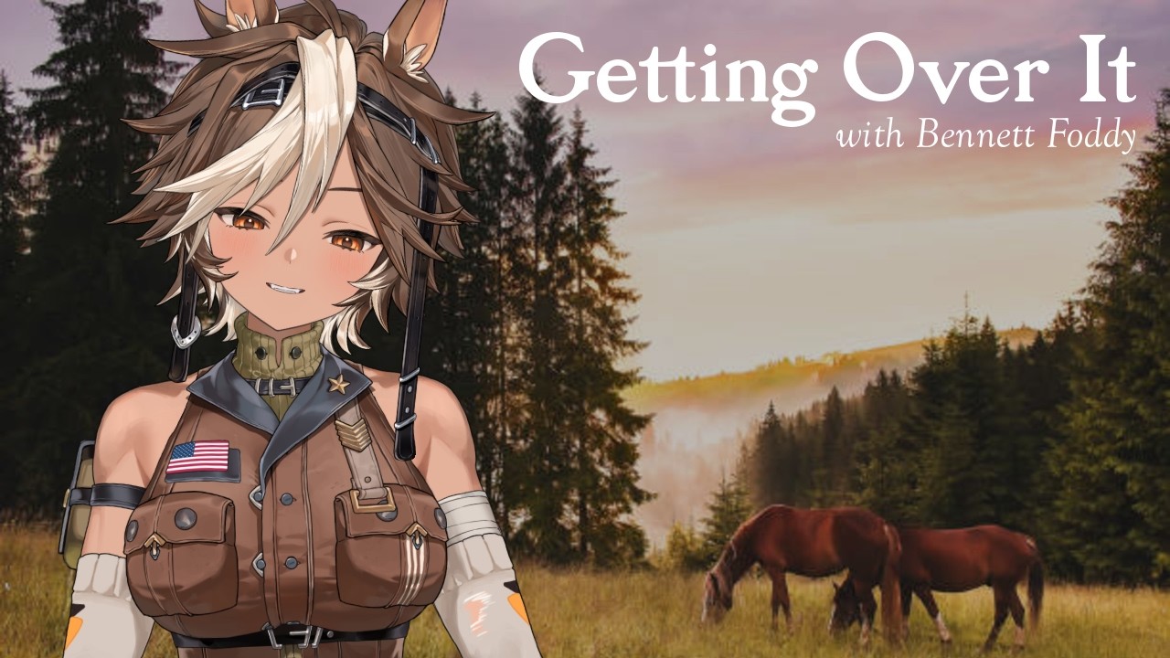 [GETTING OVER IT] horse tries to climb mountain again || Tomoe Umari ...