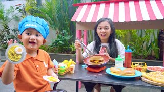 MAKE A CAFE FROM CARDBOARD 🍭 AZAM SALSA BUY PIZZA AND BURGERS