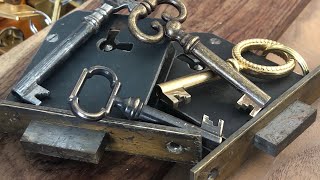 3 Lever Barrel Keys for Antique Furniture