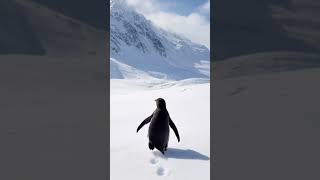 Пингвин-нигилист стал мемом 2026 года. Он ушёл от стаи и пошёл в горы 🐧