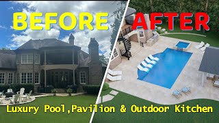 Incredible Before & After Transformation | Luxury Pool, Pavilion & Outdoor Kitchen
