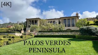 PALOS VERDES PENINSULA California - driving tour [4K]