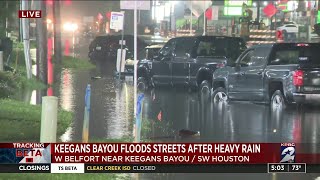 Keegans Bayou floods streets after heavy rain Wealth