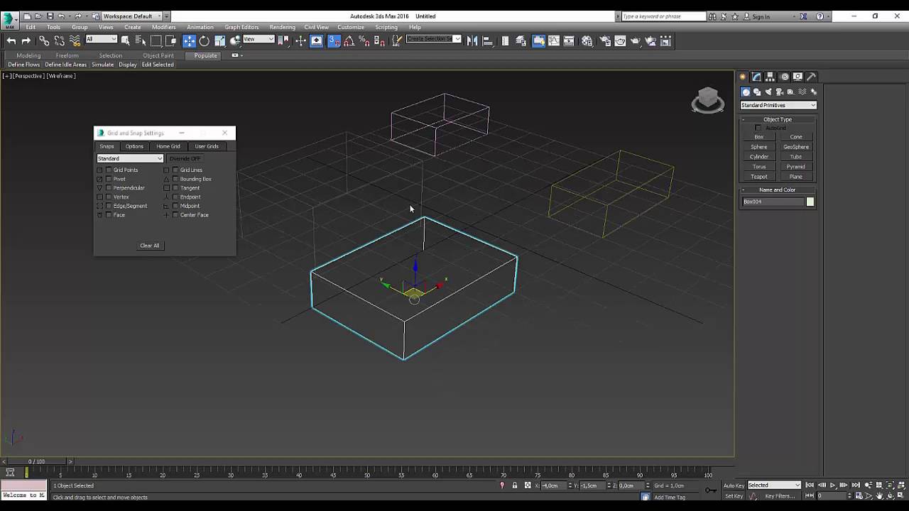 Ders-4 3d max 2016 . Snaps araçları