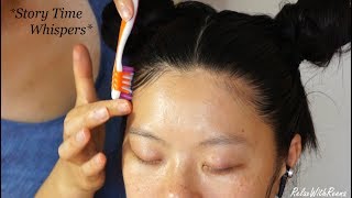 ASMR Hair Styling! *Story Time Whispers* Space Buns + LAYING HER EDGES W. A TOOTHBRUSH! (HS Madness)