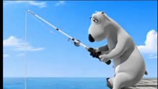 Bernard beruang memancing ikan dapat hiu.kartun lucu