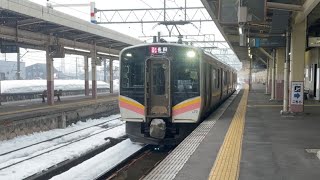 【霜切りパンタグラフ】E129系100番台 新ニイA27編成 上越線 普通ワンマン 長岡行き 越後湯沢駅発車