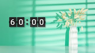 1 Hour Aqua Breeze Flip Clock Timer 🌊 | 60-Minute Countdown | Fresh Calm Workspace screenshot 4