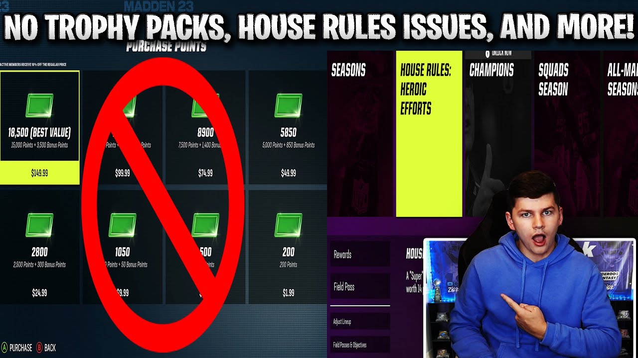 NO MORE TROPHY PACKS, HOUSE RULES ISSUES, AND MORE! | MADDEN 23 ULTIMATE TEAM
