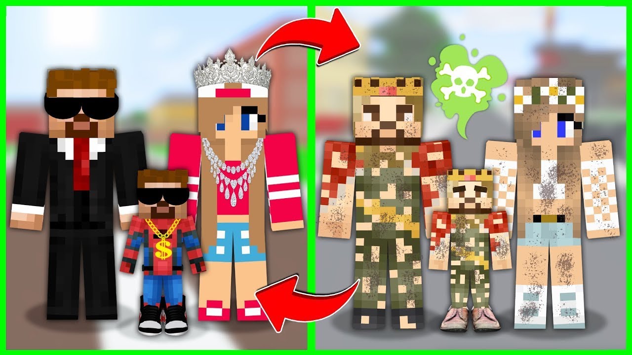 ZENGİN AİLESİ VE FAKİR AİLESİ YER DEĞİŞTİRDİ! 😱 - Minecraft ZENGİN FAKİR HAYATI