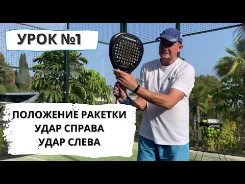 Падел для начинающих. Положение ракетки. Удары справа и слева.