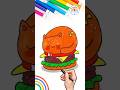 Burger Drawing Simple | How to Draw Burger Tutorial 🌈🍔 #Burger #drawing #shorts