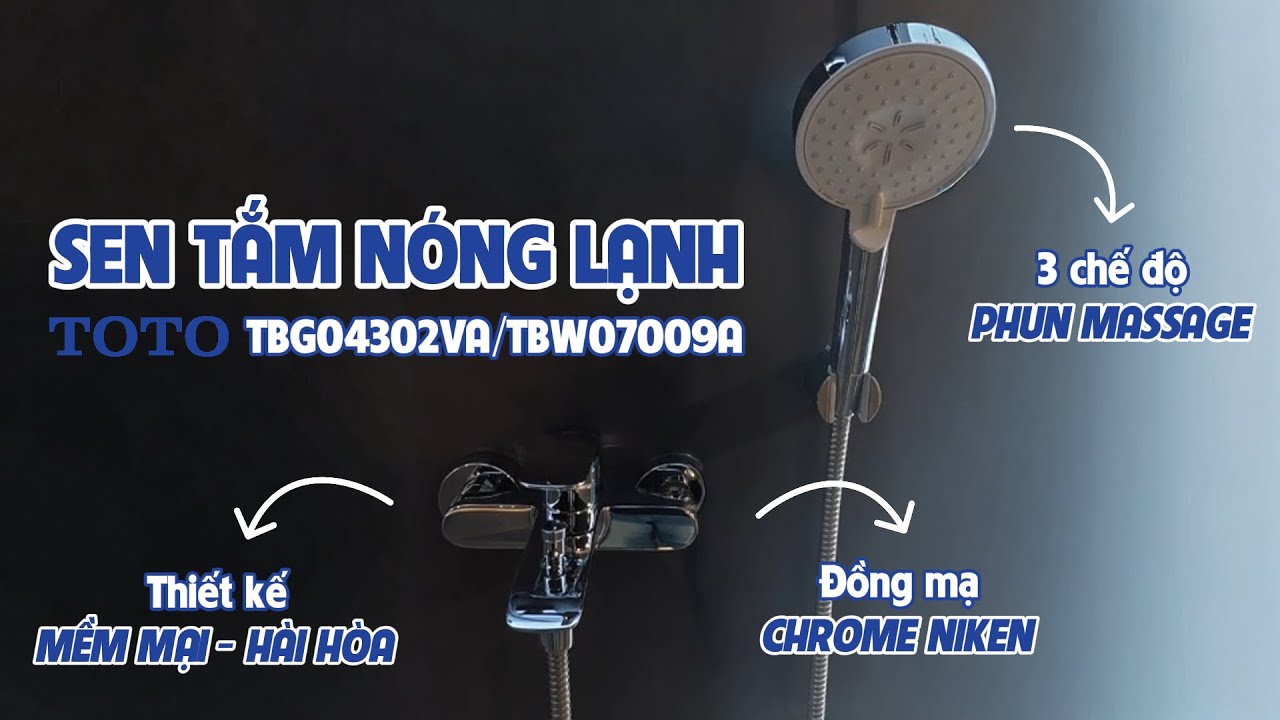 Bộ sen tắm nóng lạnh TOTO TBG04302VA TBW07009A (3 chế độ)