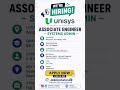 Unisys Associate Engineer Systems Admin 2026 - Exciting Entry-Level IT Job in Bangalore
