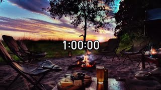 1 Hour Timer with Campfire Sounds - Countdown Timer