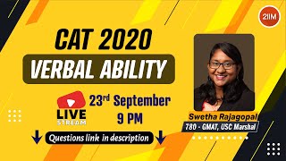 CAT 2020 VARC | Verbal Ability | CAT 2021 Preparation | 2IIM CAT preparation| Use 🎧