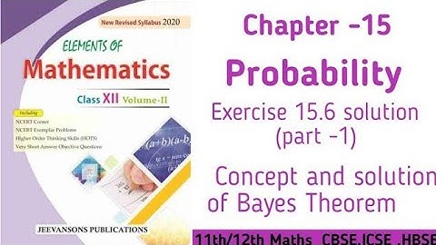 Class 12th Elements of Mathematics  Chapter 15 Ex 15.6 (part 1) | Elements  Class 12th solution