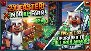 This 2x Faster XP Farm is BROKEN! 😱 (Minecraft PE Survival #3)#mobile #minecraft#mcpe #games#gaming