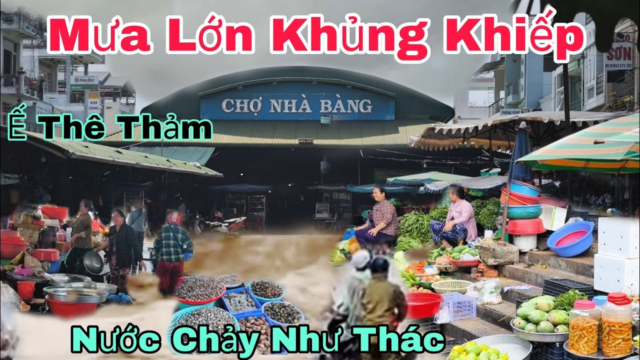 Ế Thê Thảm Chợ Tịnh Biên Nhà Bàng.Còn Bị Mưa Lớn Khủng Khiếp Chảy Như Thác 28/2/2026