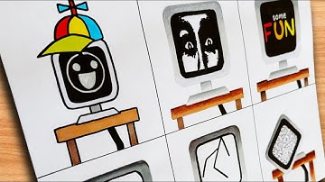 Drawing INCREDIBOX SPRUNKI ( Mr. Fun Computer ) Phase 1 vs Phase 2 vs Phase 3 vs Phase 4 vs 5 vs 6