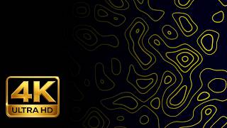 Yellow Topographic Line Waves Pattern | 1 Hour 4K Ambient Screensaver (No Sound)