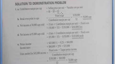 CVP Analysis Demo Question