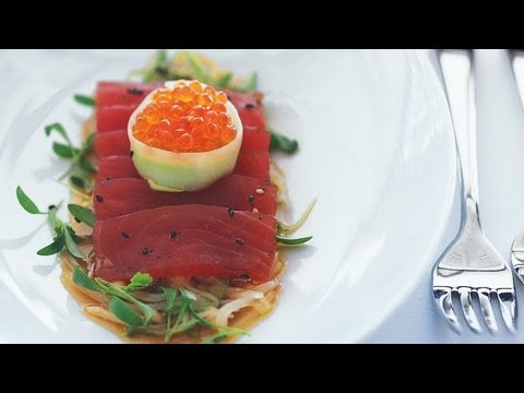 Matt Moran How To Cook Tuna Sashimi With Wasabi Avocado Daikon Dressing-11-08-2015