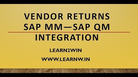 Vendor Returns sap mm | sap quality management | sap qm vendor returns | sap qm supplier returns