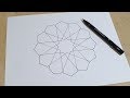 #19 Normal Speed - How to draw an Islamic geometric pattern | زخارف اسلامية هندسية