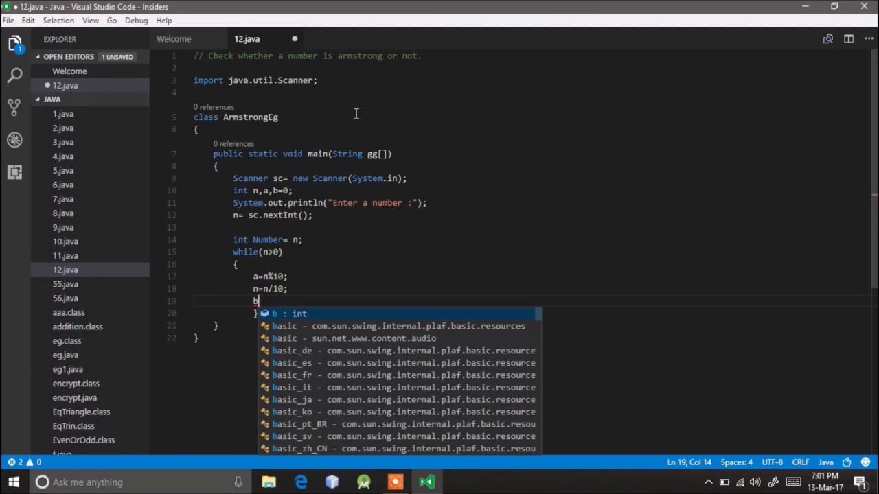 #12 Java Programming : Armstrong Number in Java. - YouTube
