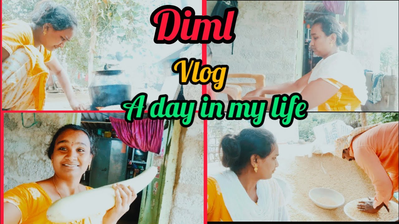 Diml Vlog Diml\vlog\ఆదివారం నా రొటీన్||వడ్లు ఎలా కొంటారు 🌾🌾 మీరు#పోయి మంట ...