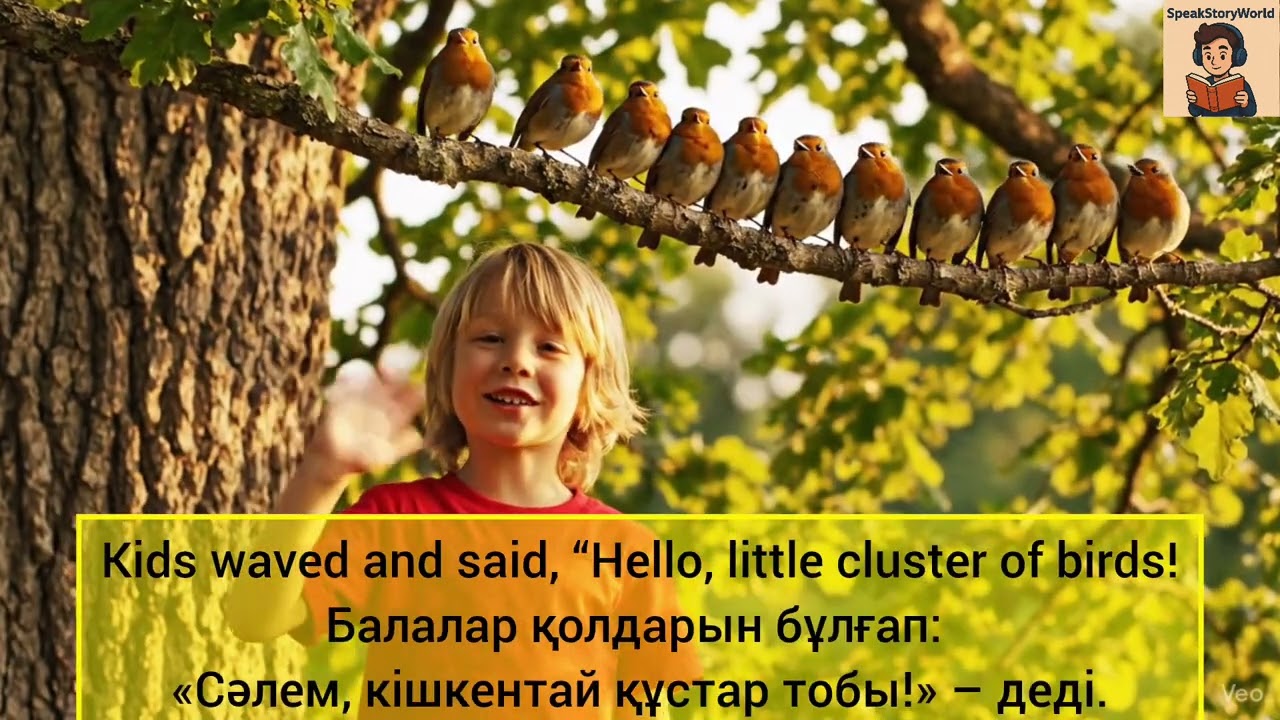 A cluster of birds — Құстар тобы | Learn English & Kazakh 