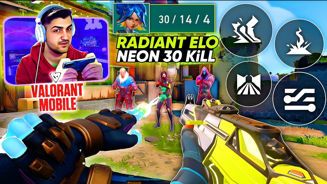 VALORANT Mobile NEON ile RADİANT Elo'da 30 VURDUM! 🔥 REKOR! 😱