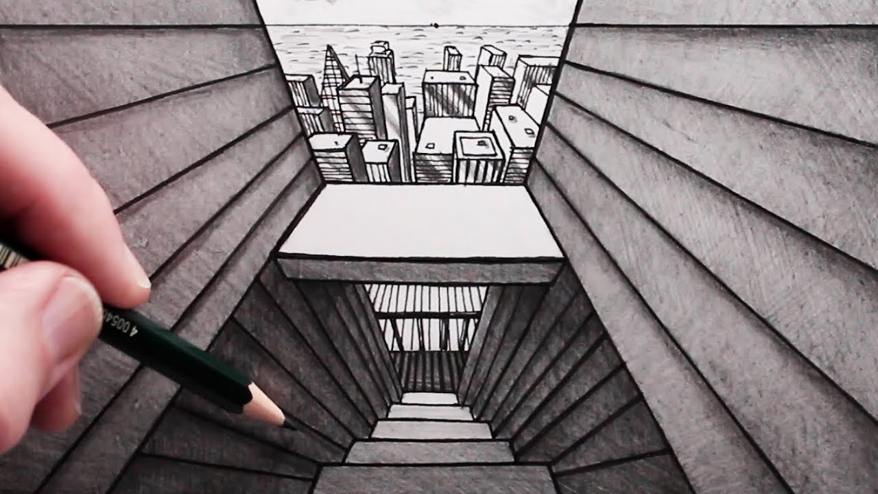 How To Draw An Alleyway Steps And City Using Perspective Narrated Youtube