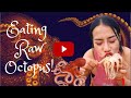 Jin su eating raw octopus with chilli sauce mukbang