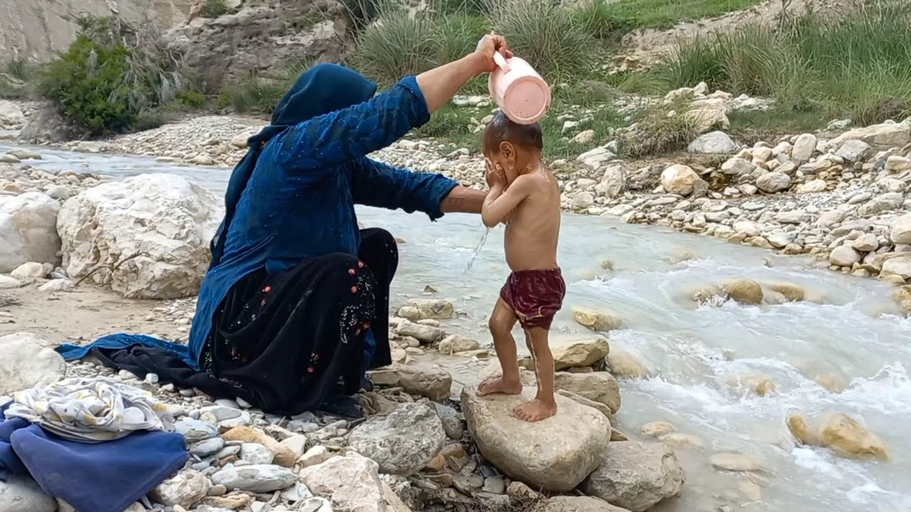The hard life of nomads and washing children without a bath YouTube