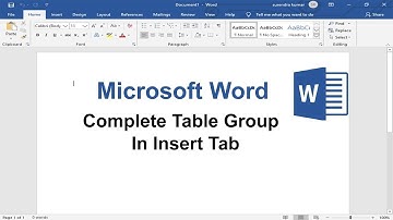 How to use Table Group in Insert tab || Microsoft Word