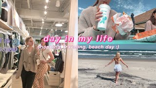 day in my life | beach day, shopping, and traveling