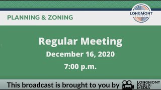 Planning and Zoning Commission - December 16, 2020