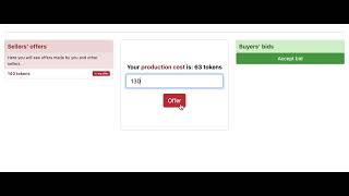 The auction interface
