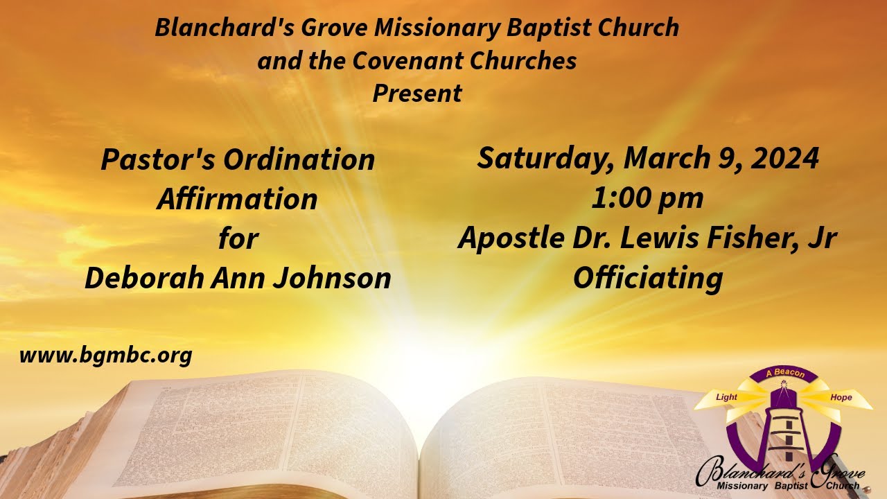 BGMBC-Pastor's Ordination Affirmation for Deborah Ann Johnson