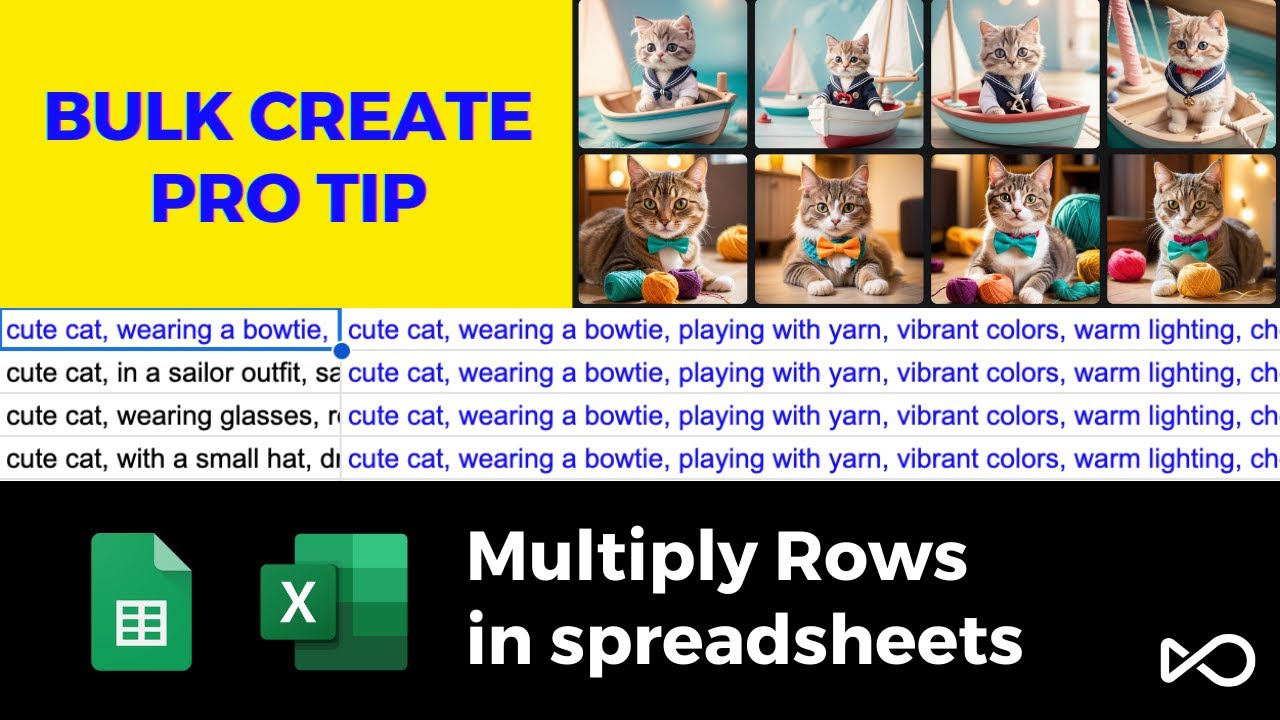 Pro Tip Multiply Rows In Spreadsheets To BULK CREATE AI Images YouTube Pro tip multiply rows in spreadsheets to bulk create ai images youtube