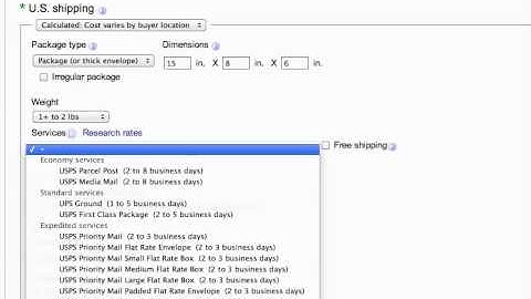 Using Calculated Shipping on eBay